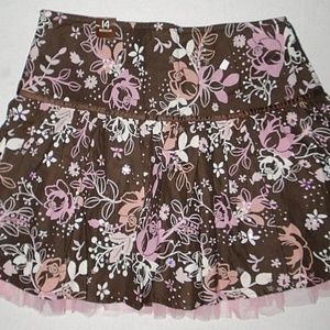 Rare Cute Fancy Brown Pink Sequins Skirt